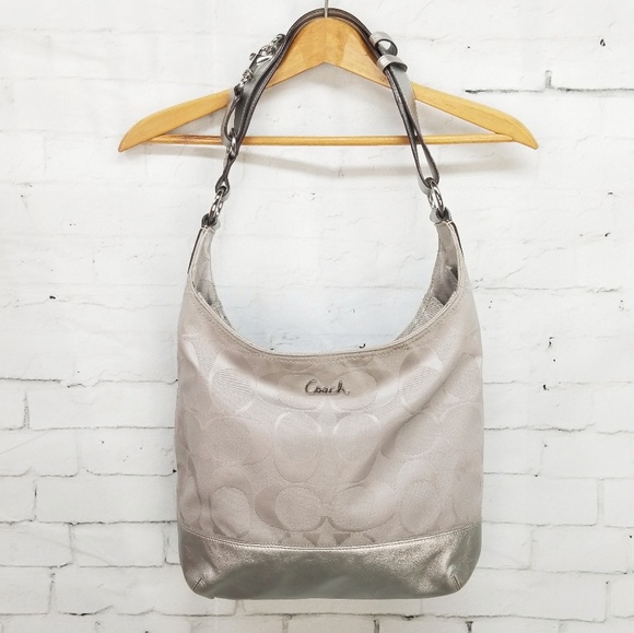 Coach Handbags - Coach Signature Pieced Duffle F17490 Graphite